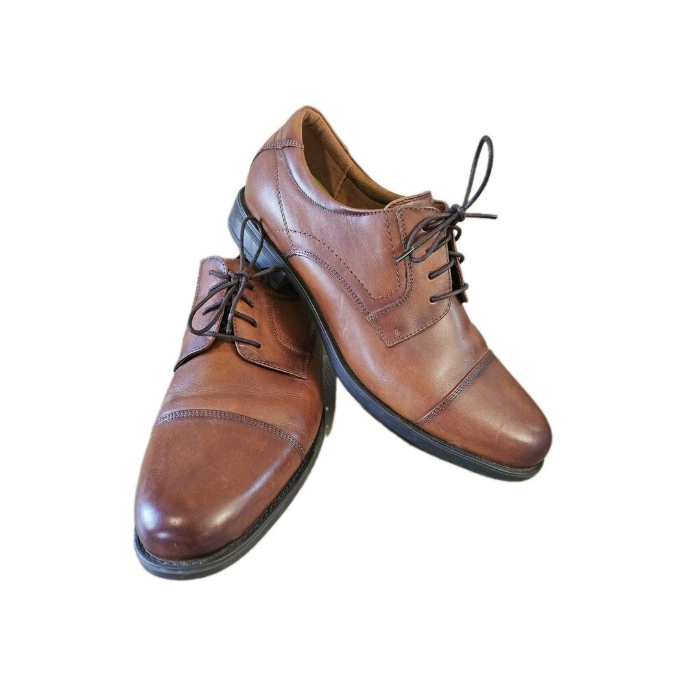 Florsheim Comfortech Men's Brown Leather Cap Toe Oxford Dress Shoes Size 12 D